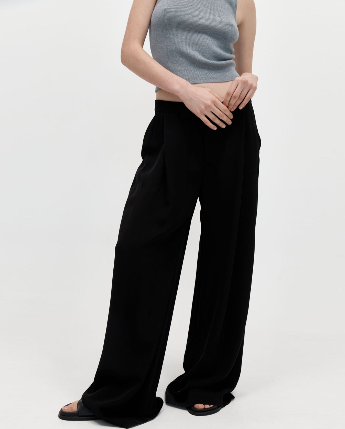 SBetro Plus Overlap Waist Wide Leg Pants  Wide leg trousers, Wide leg pants,  Wide leg