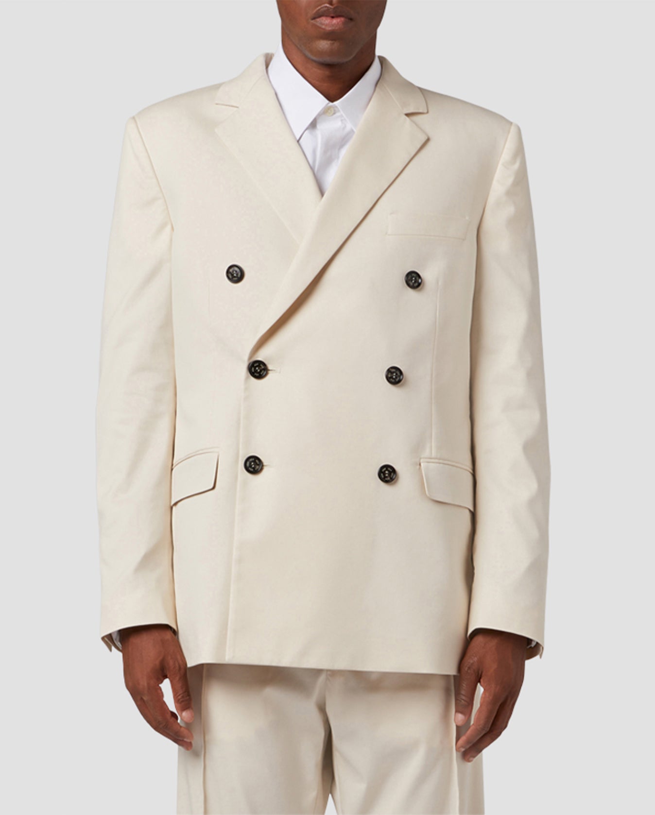 Double Breasted Blazer In Off White