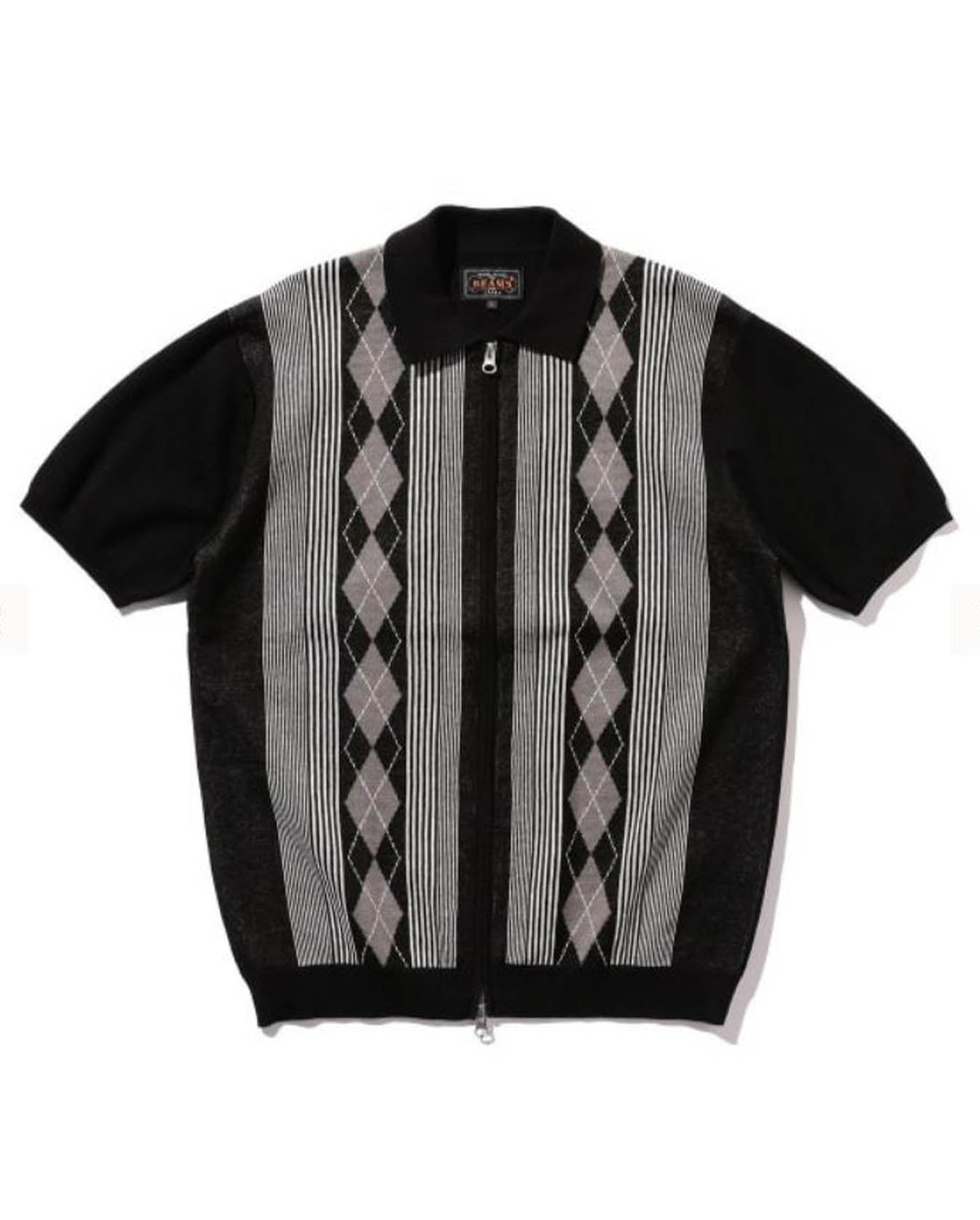 Zip Knit Polo Stripe