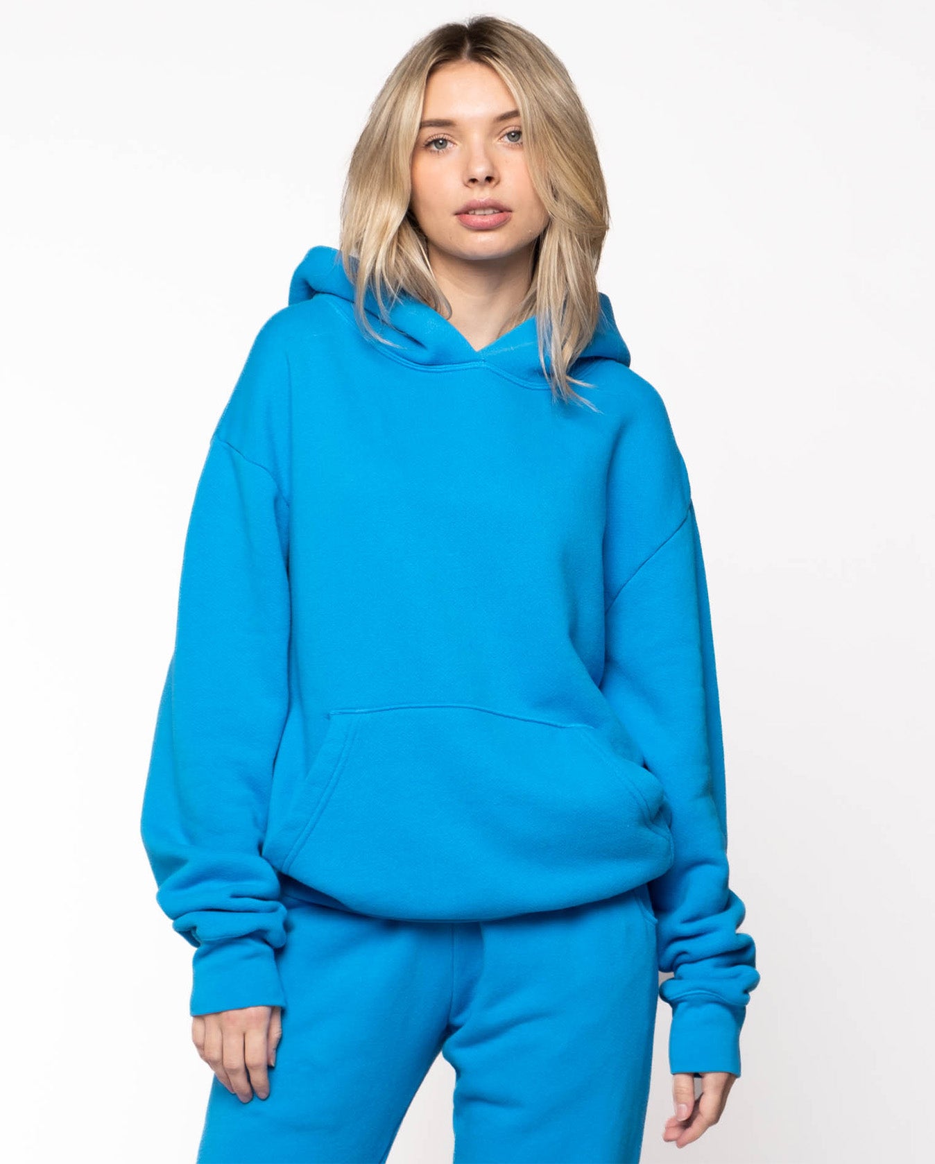 Asher La - Women's Hoodie in Turquoise Sweatshirt | Size: 3XL | Fred Segal