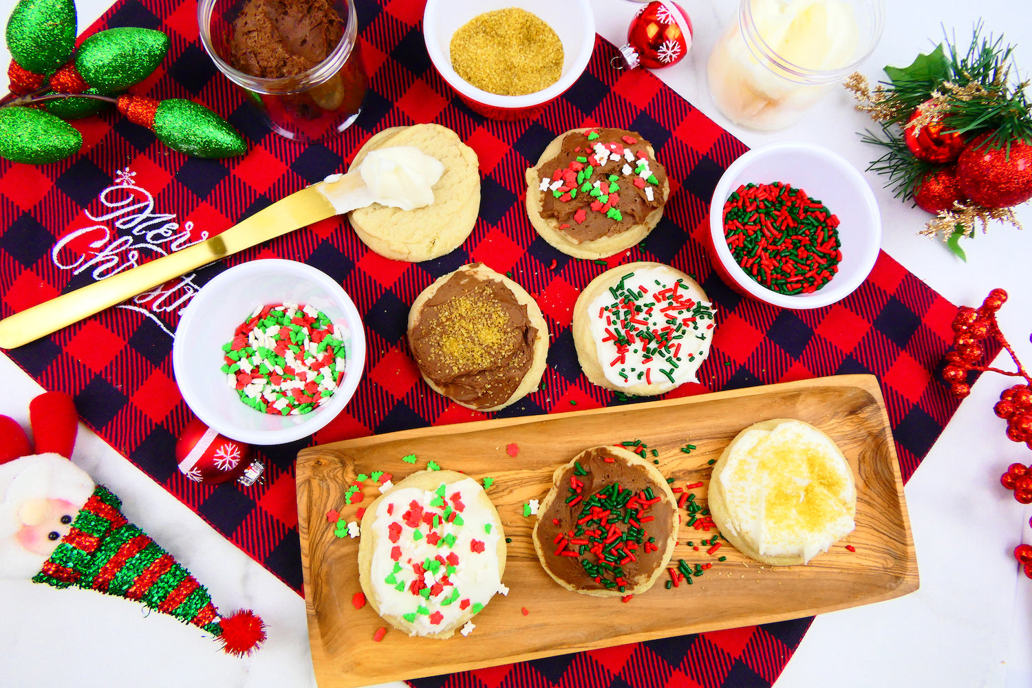 Holiday Cookies Being Decorated