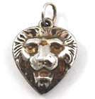 Victorian sterling lion heart charm