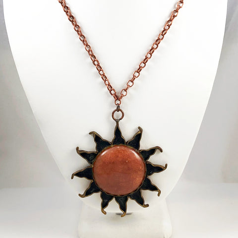 Copper Sun Onyx Pendant Necklace Mexico – Estatebeads