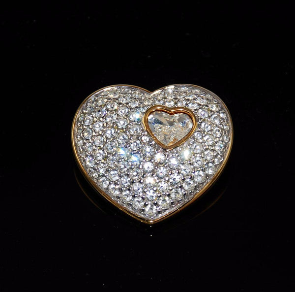 Swarovski Heart Brooch Vintage Signed – Estatebeads