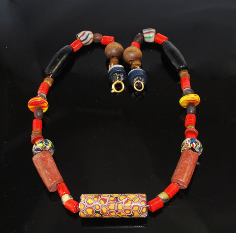 African Trade Bead Necklace BOHO – Estatebeads