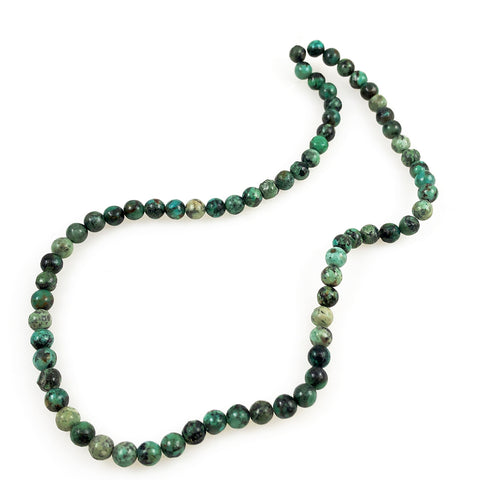 African Turquoise Round Bead Strands – Estatebeads