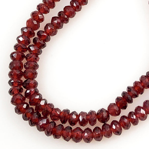 Faceted Garnet Rondelle Beads – Estatebeads