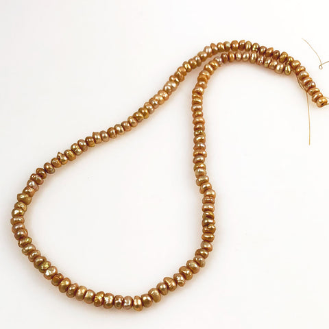 Gold Freshwater Pearl Rondelle Beads – Estatebeads