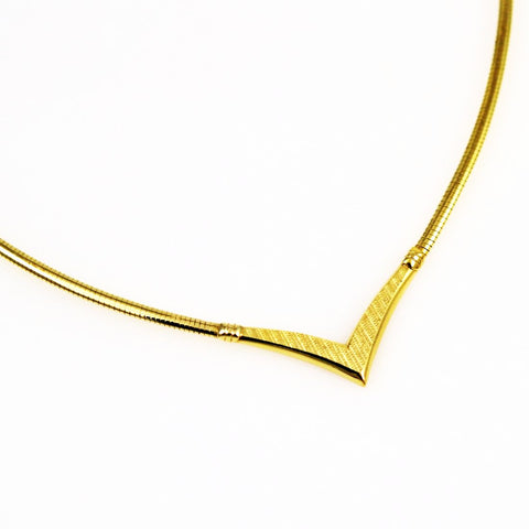 14k italian gold omega necklace