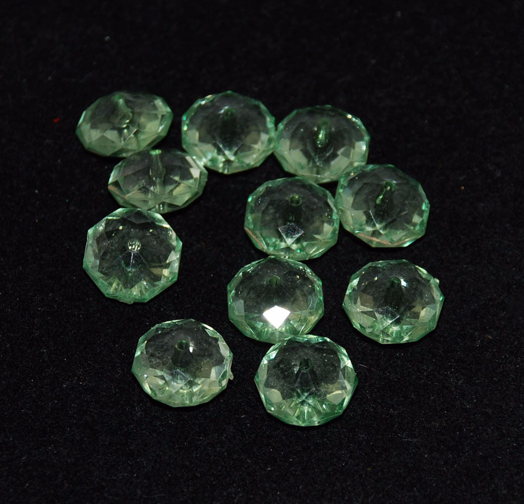 Light Green Lucite Faceted Rondelles Beads – Estatebeads