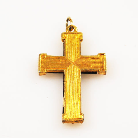 Guilloché Enamel Gold Cross – Estatebeads