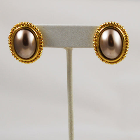 Liz Claiborne Bronze Pearl Earrings Vintage – Estatebeads