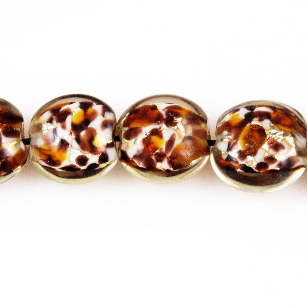Leopard Glass Lamp Work Coin Beads - 6 beads 15mm – Estatebeads