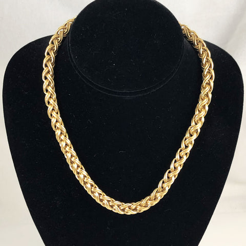 Monet Gold Braided Chain Necklace – Estatebeads