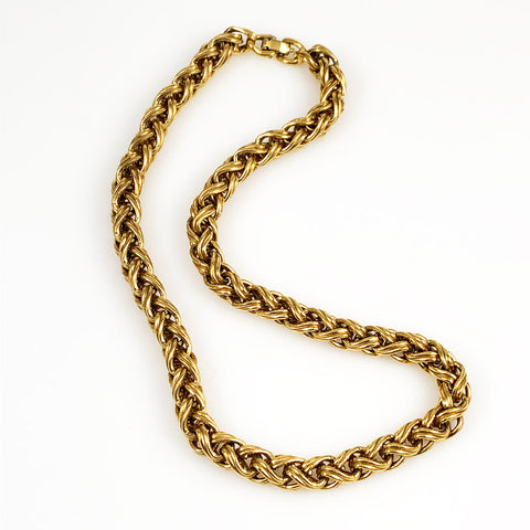 Monet Gold Braided Chain Necklace – Estatebeads