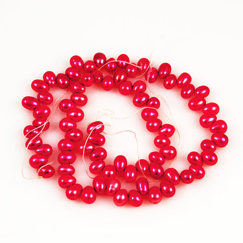 Dark Pink Freshwater Pearl Oval Beads Strand – Estatebeads