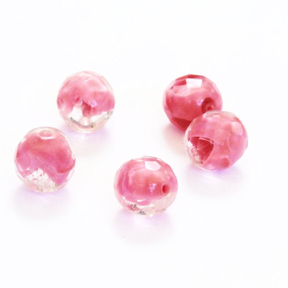 pink glass beads