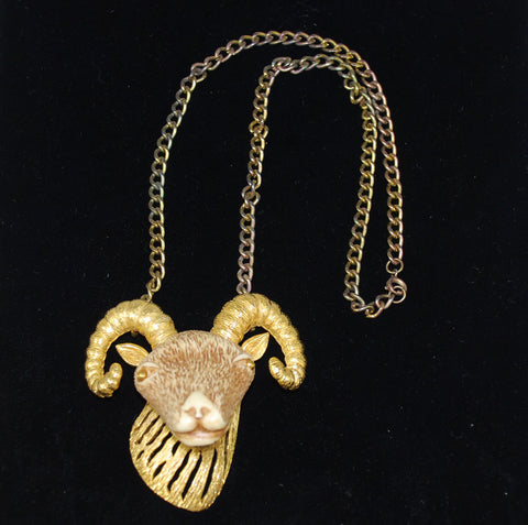 Razza Zodiac Aries Ram Necklace Vintage – Estatebeads