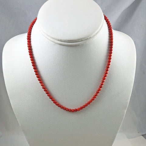 Italian Red Coral Necklace 14K Gold Clasp – Estatebeads