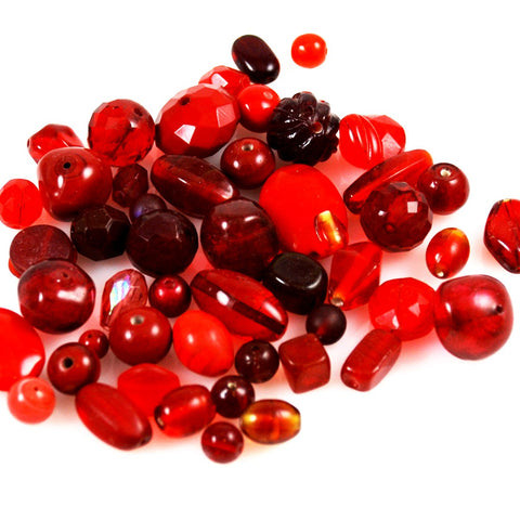 red glass beads