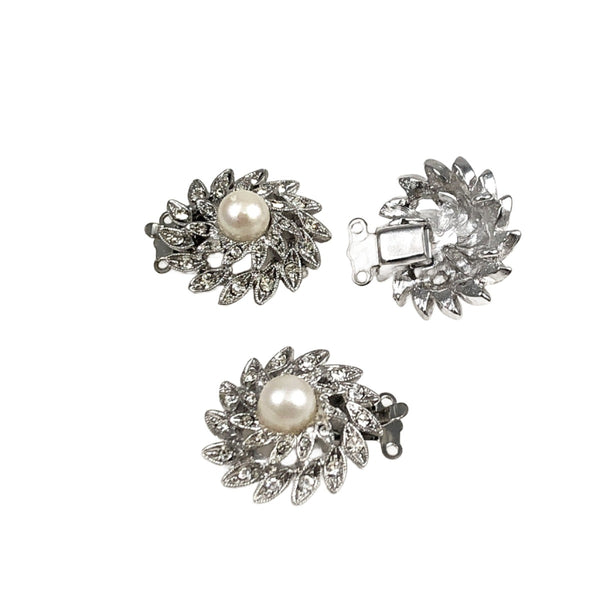 Pearl & Rhinestone Silver Clasp Vintage – Estatebeads