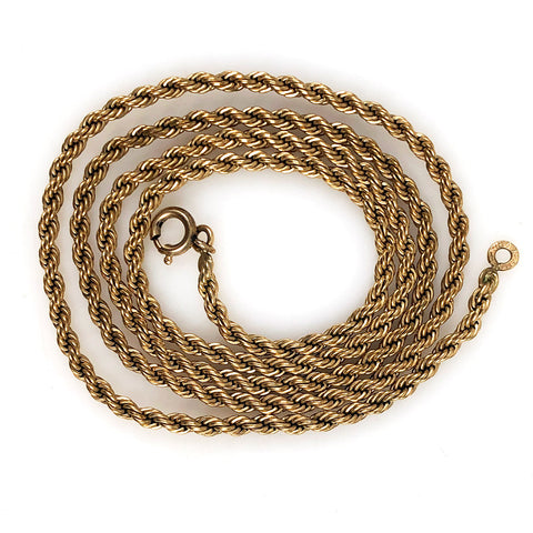 Gold Filled Rope Chain Necklace by Rhythm – Estatebeads