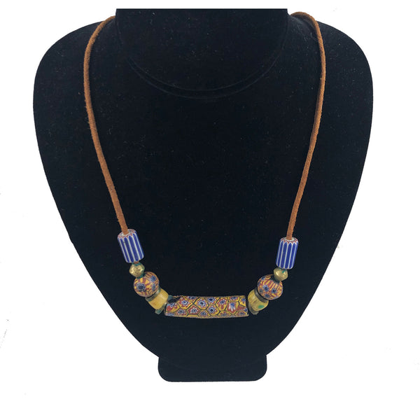 African Millefiori & Chevron Trade Bead Necklace – Estatebeads