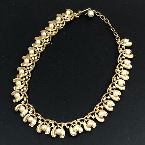 Trifari Gold & Rhinestone Necklace Vintage – Estatebeads