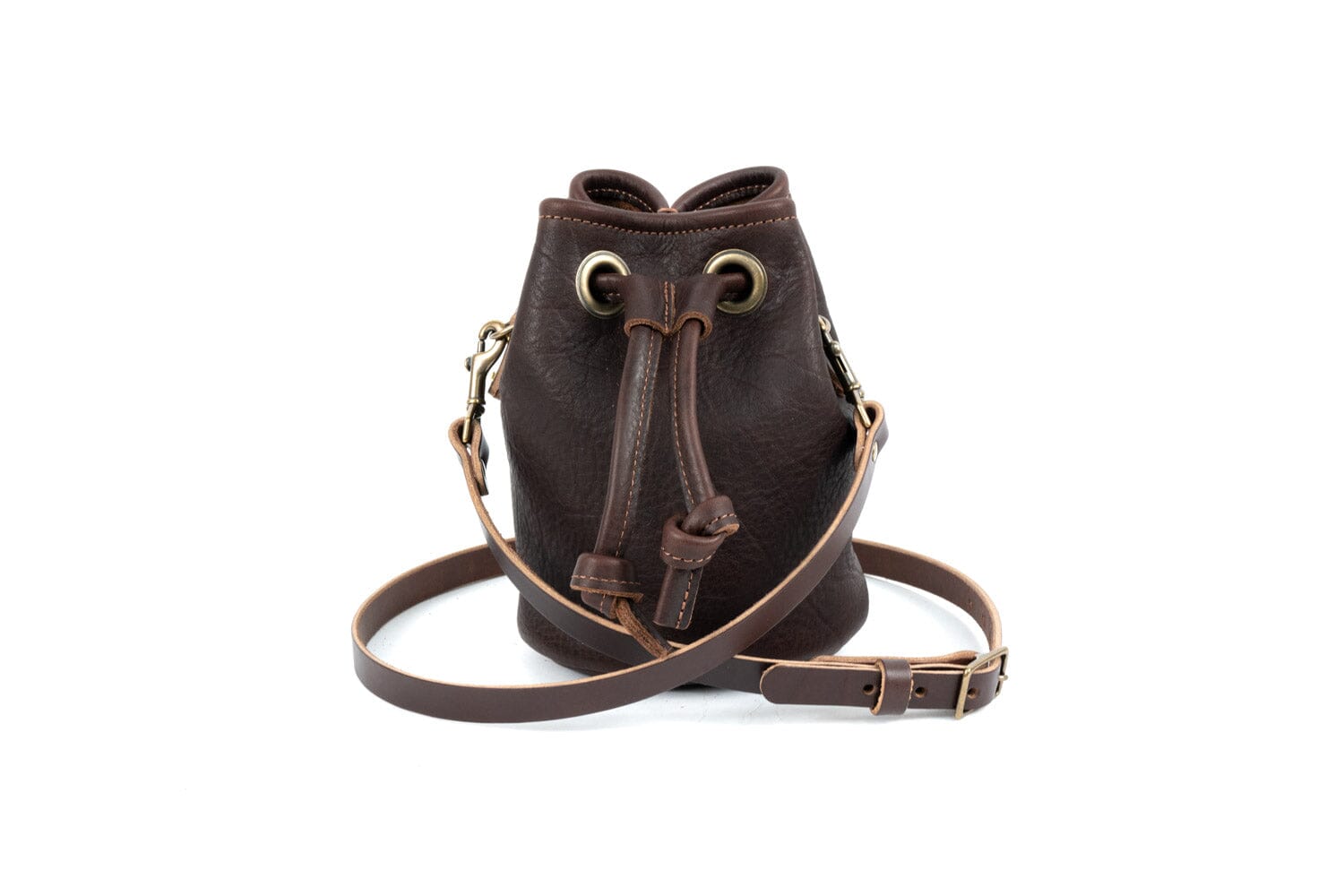 Leather Bucket Bag - Small - Cherry Bison - Go Forth Goods ®