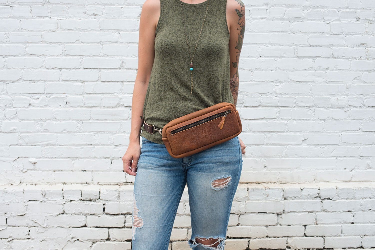 leather crossbody fanny pack