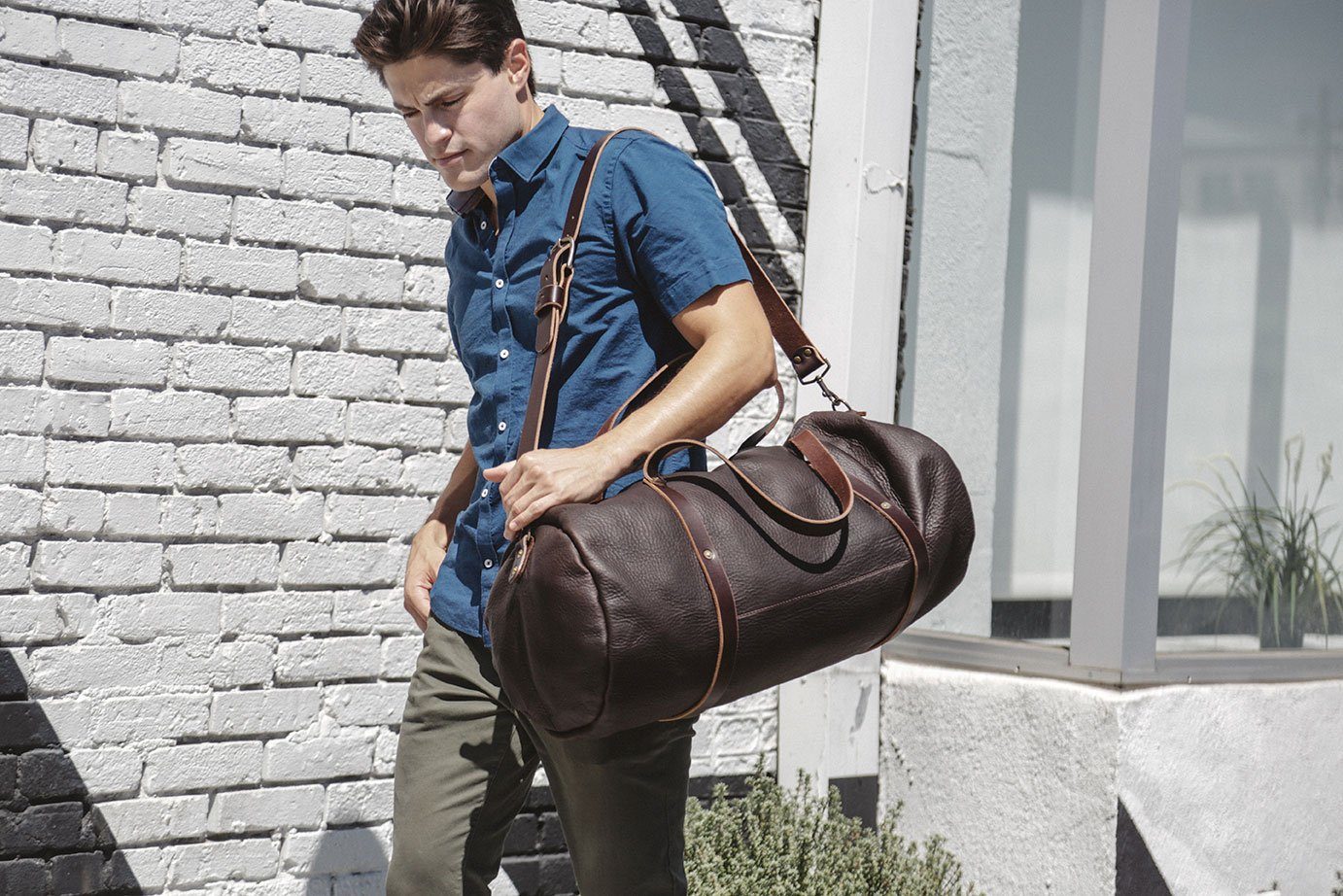 F34 Travel Duffel Bag in Leather | VOCIER