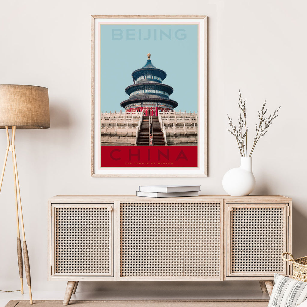 Beijing vintage travel style poster by places we luv
