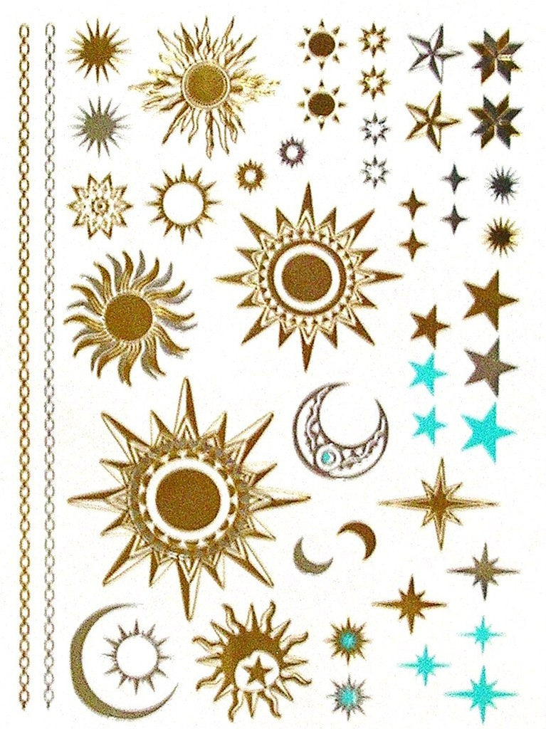 Mystic Tattoos Metallic Temporary  Tats In Celestal Gold 