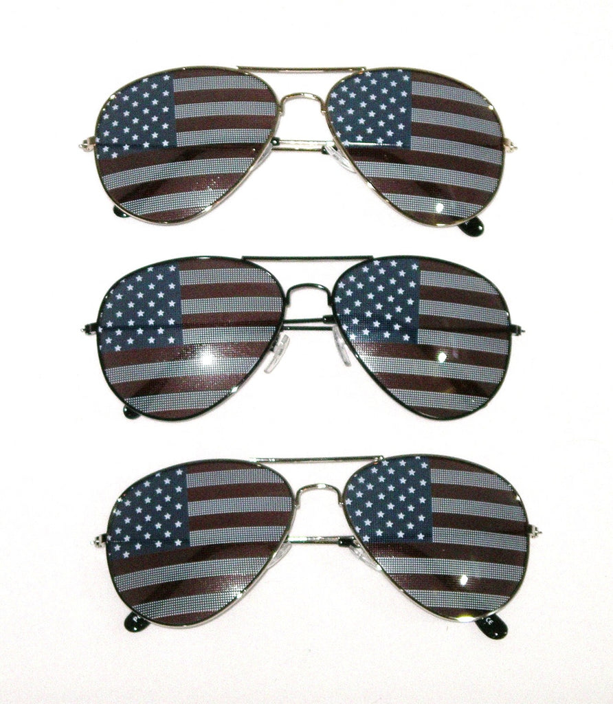 Usa Flag Aviator Sunglasses American Black Silver Or Gold Frames Available Vintage Hippy Sunnies Red White Blue United States Stars Stripes