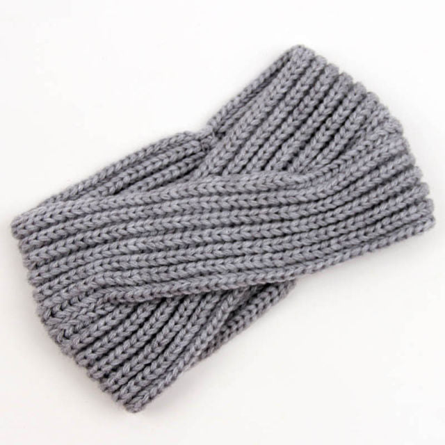 Boho Turban Winter Headband Gray Thick Soft Twist Ear Warmer One Size ...