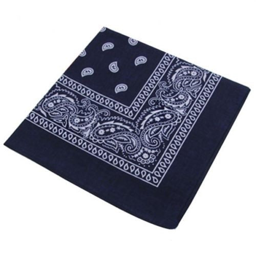 Navy Blue Bandana Boho Festival Scarf Cowgirl Neckerchief Choker Hair ...