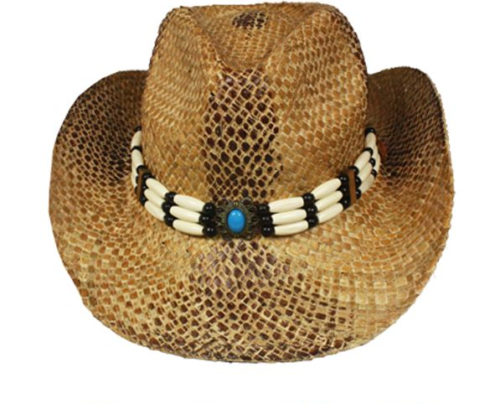 Straw Cowboy Hat Cowgirl Hat Boho Western Sun Hat Comes With Turquoise Hairpipe Hat Band Available I