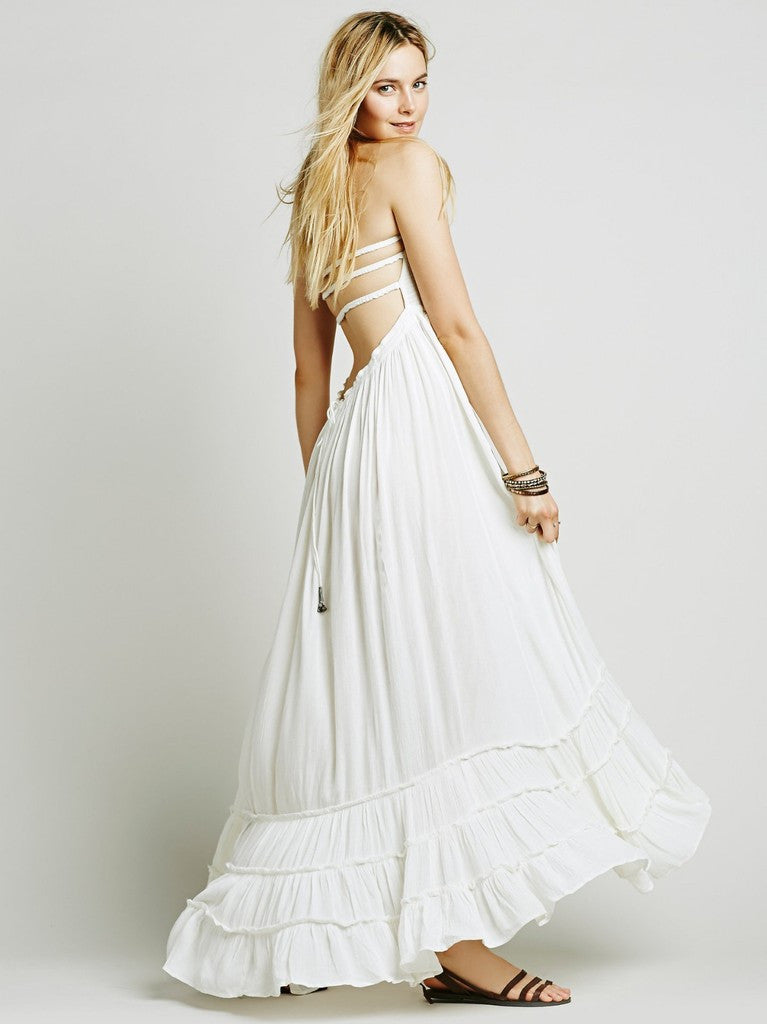 white boho gypsy dress