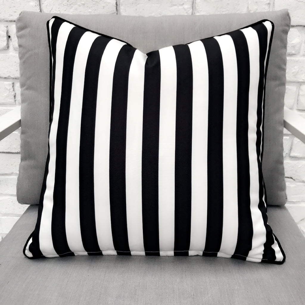 black stripe outdoor pillow