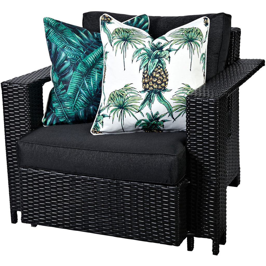 Pineapple Reverse Tropical Palm Print Outdoor Cushion - Razzino Furniture