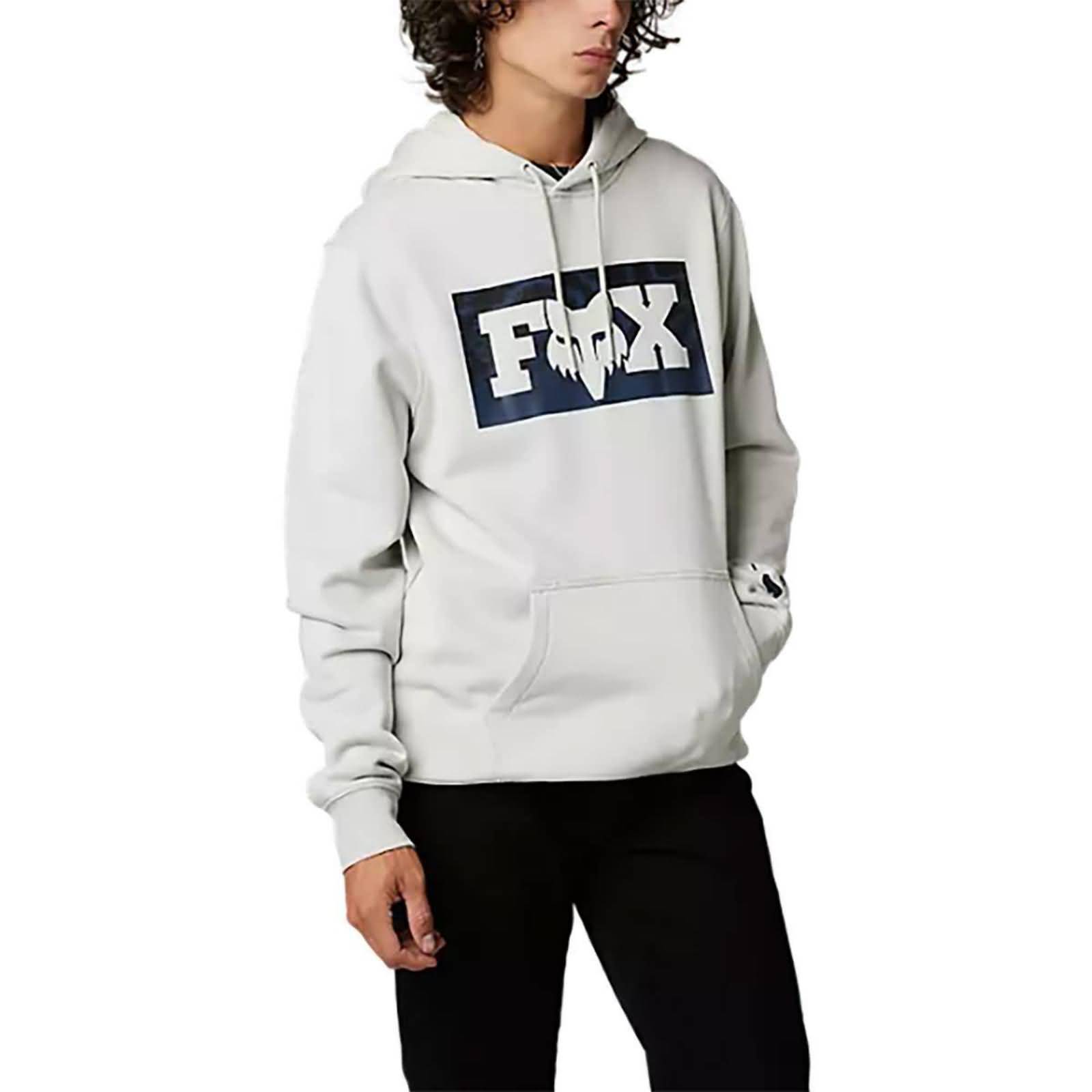 Fox Racing Nuklr Men's Hoody Pullover Sweatshirts - Light Grey / Medium