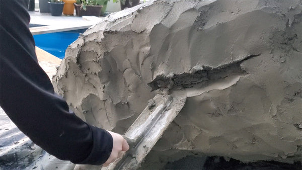 carving concrete rock