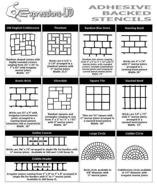 Adhesive Backed Stencils - For Concrete, Plaster, Paint, and more ...