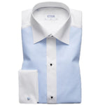 Eton Light Blue Plisse Evening Slim Fit Dinner Shirt - Ignition For Men