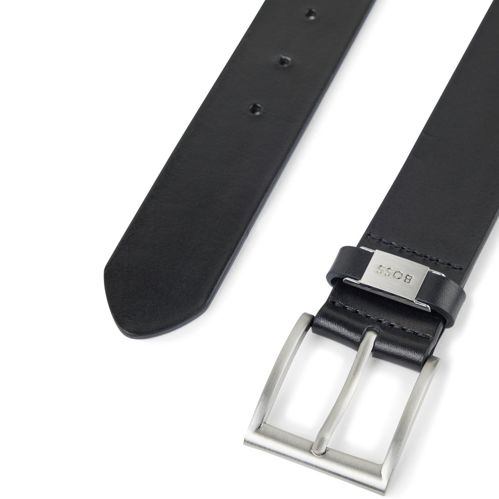 BOSS - Reversible belt in Italian leather with monogram buckle