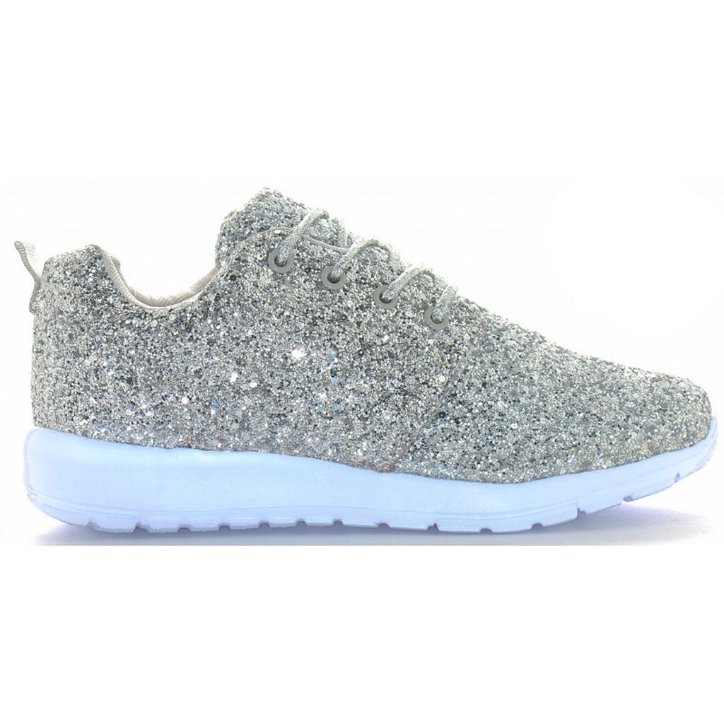 silver glitter nike trainers