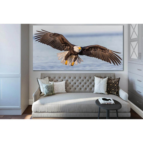 Bald Eagle Flying Over River №SL1549 Ready to Hang Canvas Print