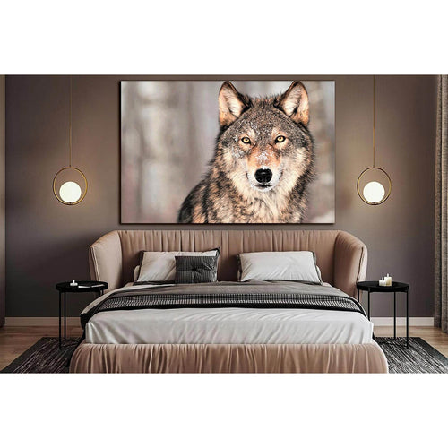 Portrait Of A Gray Wolf №SL1550 Ready to Hang Canvas Print