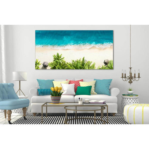 Palm Trees And Ocean №SL63 Ready to Hang Canvas Print