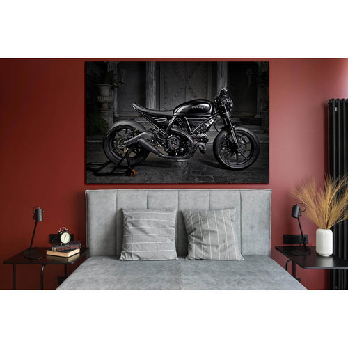 Scrambler Black Custom Bikes №SL1442 Ready to Hang Canvas Print